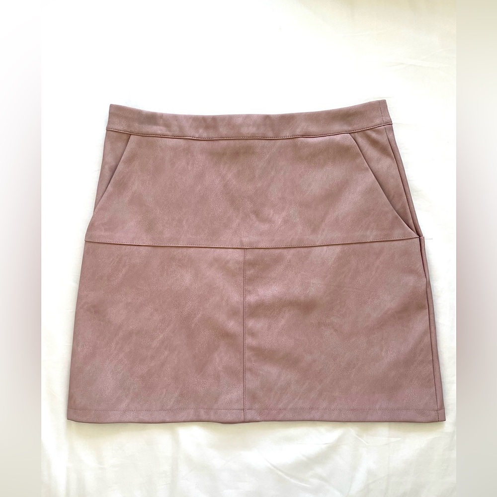 Taupe Faux Leather Skirt (NWOT)